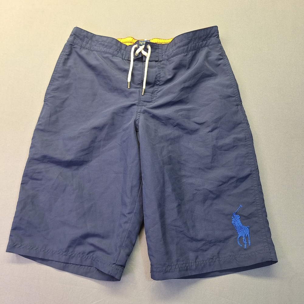 Polo Ralph Lauren Boys Navy Blue Big Pony Swim Trunks Shorts XL 18-20